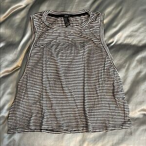 Black and White Striped Women's Top